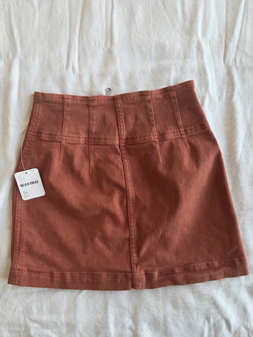Free People We The Free Rust Zip Front Denim Skirt Size 25 - Picture 3 of 3